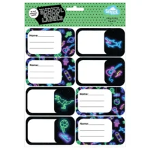 Spencil Book Labels 16 Pack - Neon Life