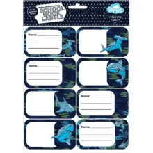 Spencil Book Labels 16 Pack - Robo Shark
