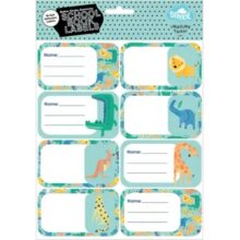 Spencil School Book Name Labels 16 Pack Safari Puzzle