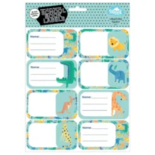 Spencil Book Labels 16 Pack - Safari Puzzle
