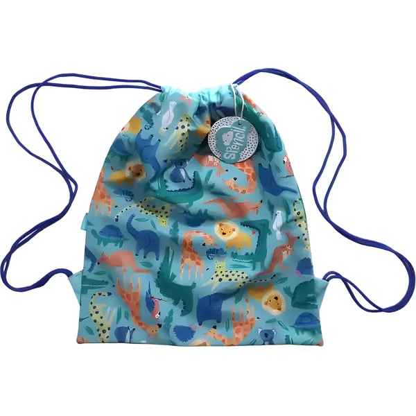 Spencil Junior Drawstring Bag Safari Puzzle Preschool Swim and Sports Bag 29cm 1 Spencil Junior Drawstring Bag Safari Puzzle Preschool Swim and Sports Bag 29cm