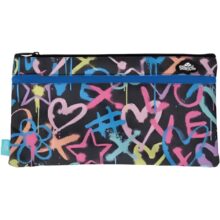 Spencil Twin Zip Pencil Case Hearts and Crosses Large 32.5cm