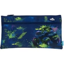 Spencil Twin Zip Pencil Case Mega Wheels Large 32.5cm