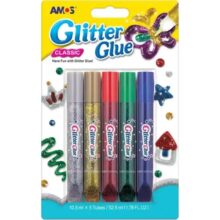 Amos Glitter Glue 5 Pack 10.5ml – Classic Colours
