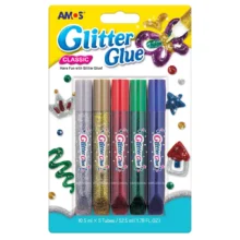 Amos Glitter Glue 5 Pack - Classic Colours