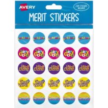 Avery Merit Stickers 300 Pack – Assorted Captions 2 22mm