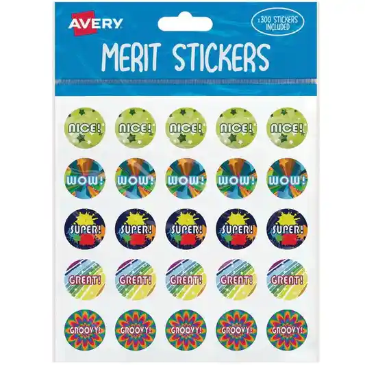 Avery Merit Stickers 300 Pack Captions 3