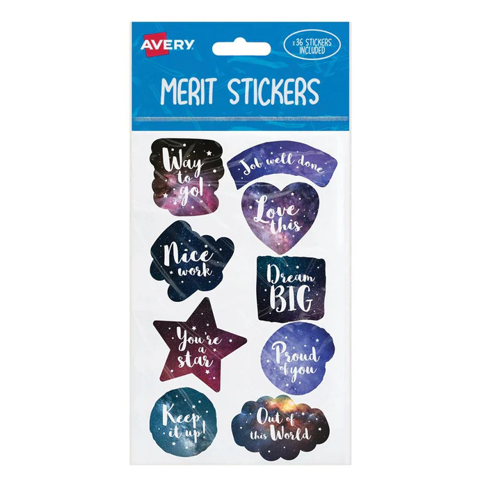 Avery Merit Stickers 36 Pack - Cosmos