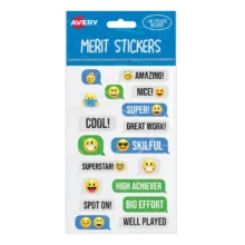 Avery Merit Stickers 68 Pack - Emoji