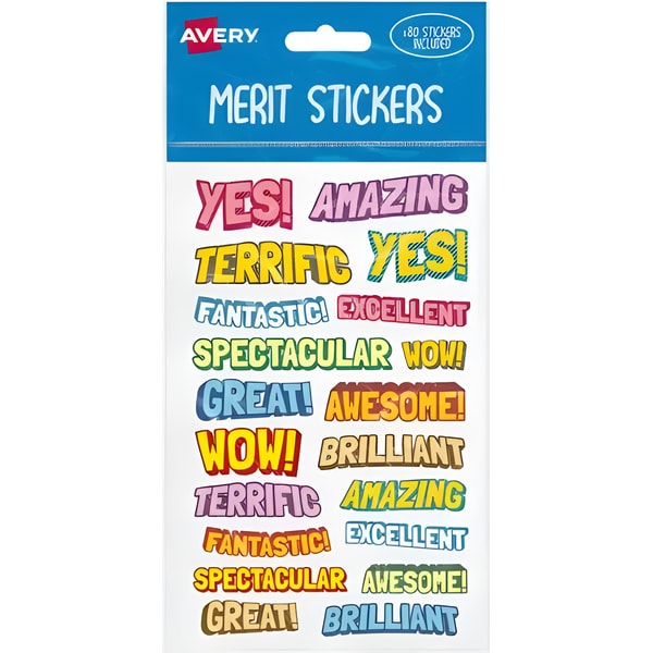 Avery Merit Stickers 80 Pack – Comic Theme 1 Avery Merit Stickers 80 Pack – Comic Theme