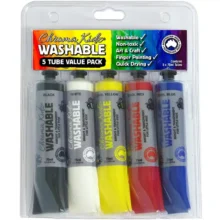 Chroma Kidz Washable Acrylic Paint 5 X 75ml Set - Primary