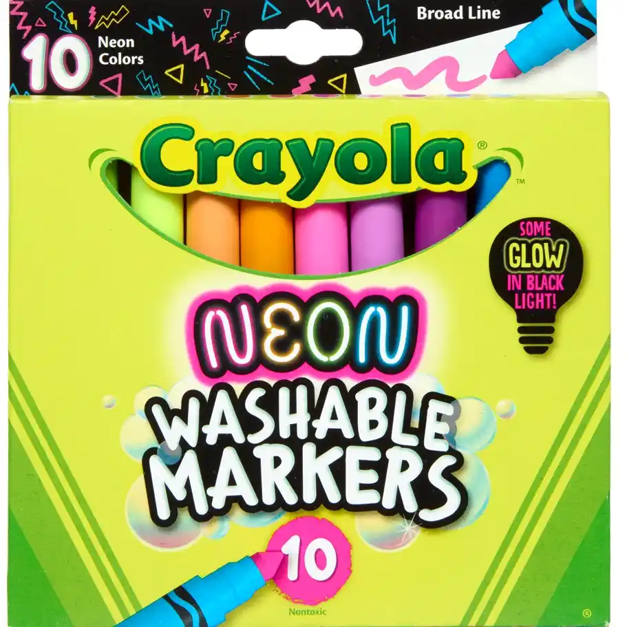 Crayola Markers - Broadline Washable 10 Pack - Neon 3 Crayola Markers - Broadline Washable 10 Pack - Neon