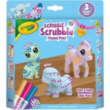 Crayola Scribble Scrubbie 3 Pack Colour and Wash Set Pastel Pets