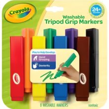 Crayola Young Kids Washable Tripod Grip Markers 8 Pack