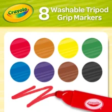 Crayola Markers - Young Kids Washable Tripod Grip 8Pk