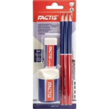 Factis Back to School Stationery Pack Pencils Eraser Sharpener Set