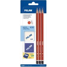 Milan Back to School Combo Pack Pencils Eraser Sharpener Set