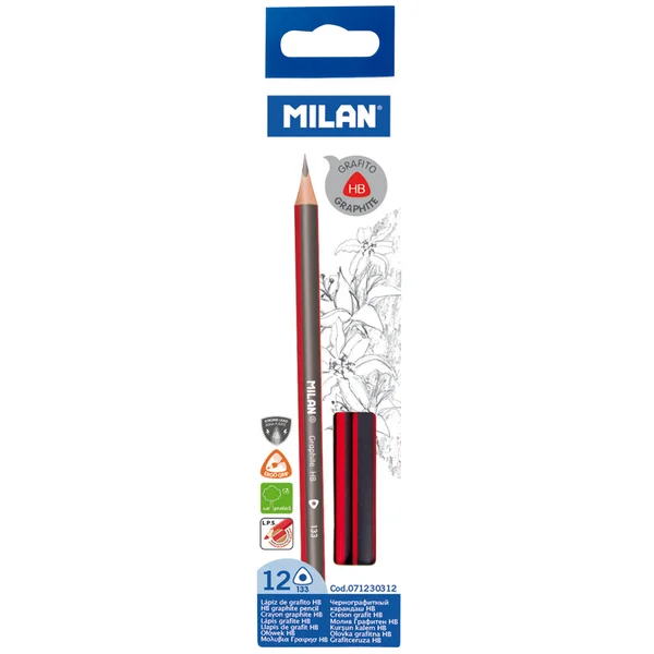 Milan HB Pencils Graphite Triangular 12 Pack