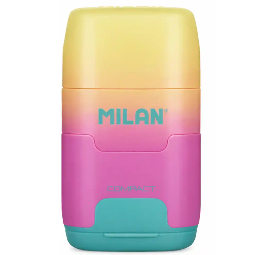 Milan Sunset Compact Sharpener and Eraser - Yellow