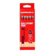 Warwick Ballpoint Pen Red Capped 10 Pack Red