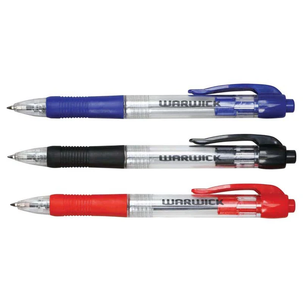 Warwick Ballpoint Pen Retractable Comfort Grip 3 Pack - Image 2