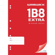Warwick Exercise Book 1B8 64 Leaf A4 Extra Punched Ruled 7mm 255x205mm