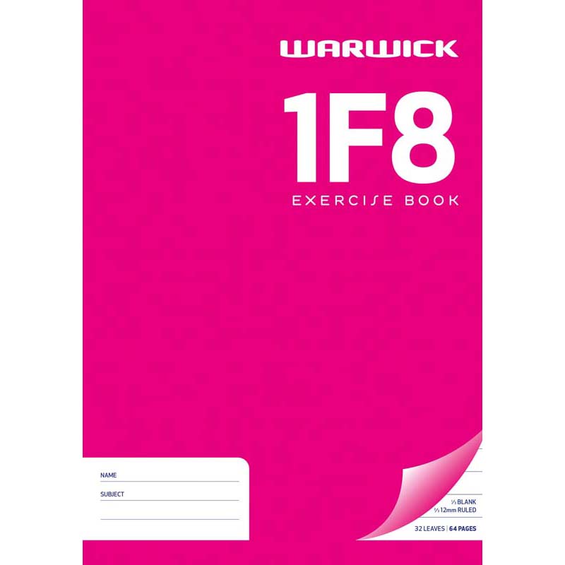 Warwick Exercise Book 1F8 12mm 1/3 Unruled 2/3 Ruled 32 Leaf A4 255x205mm