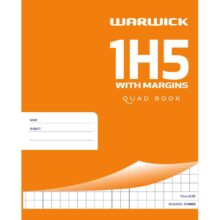 Warwick Exercise Book Quad 1H5 36 Leaf With Margin 10mm 255x205mm