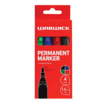 Warwick Permanent Marker Bullet Tip 4 Pack Assorted