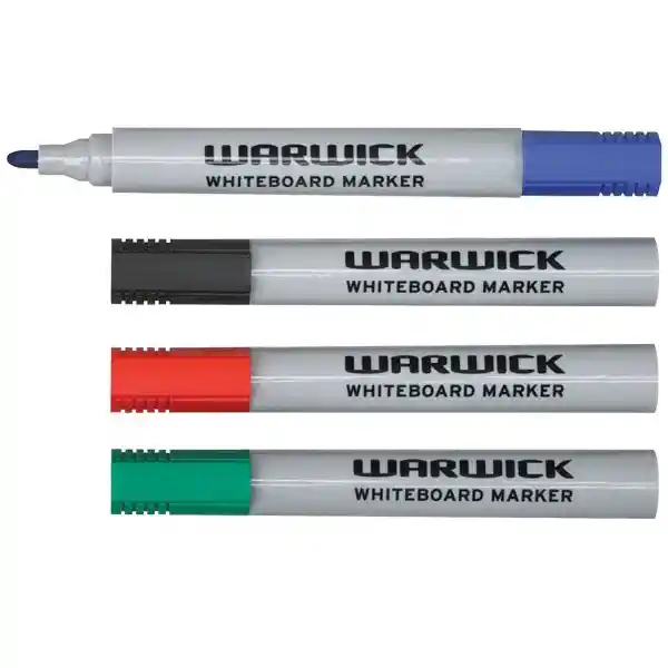 Warwick Whiteboard Marker Bullet Tip 4 Pack Assorted - Image 2