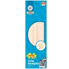 Bigjigs Rail Long Straights Wooden Train Track Pack of 4