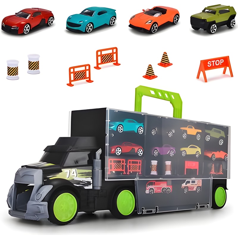 Dickie City Carry and Store Transporter with 4 Cars and Accessories 2 Dickie City Carry and Store Transporter with 4 Cars and Accessories - Image 2