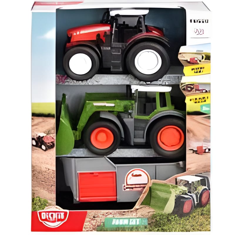 Dickie Farm Fendt and Massey Ferguson Farm Set with Trailer 1 Dickie Farm Fendt and Massey Ferguson Farm Set with Trailer