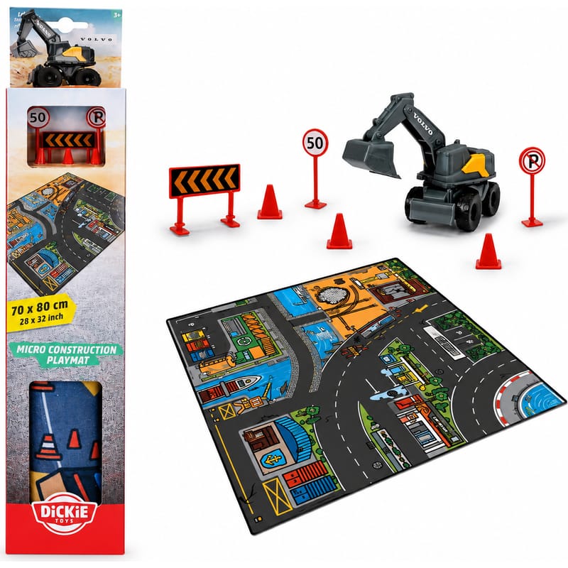 Dickie Micro Construction Playmat with Vehicle 1 Dickie Micro Construction Playmat with Vehicle
