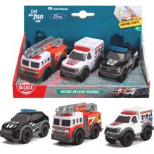 Dickie Micro SOS Rescue Patrol 3 Pack Vehicles
