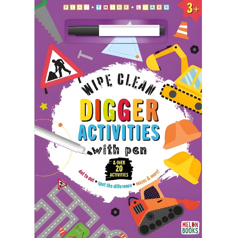 Digger Wipe Clean Activity Book with Pen 1 Digger Wipe Clean Activity Book with Pen