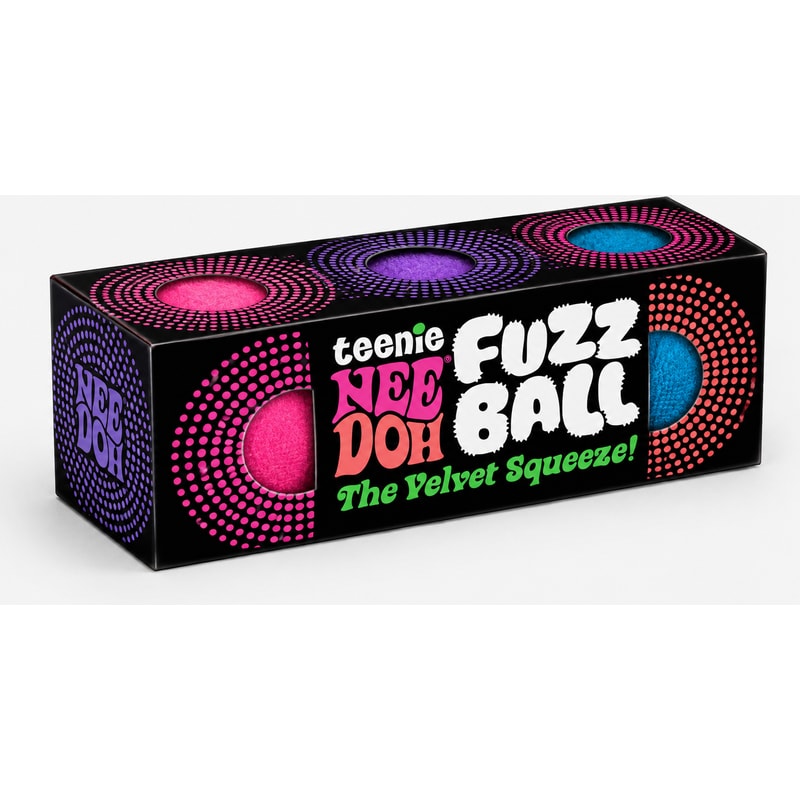 NeeDoh Fuzz Ball Teenie 3 Pack Pink Purple Blue 1 NeeDoh Fuzz Ball Teenie 3 Pack Pink Purple Blue