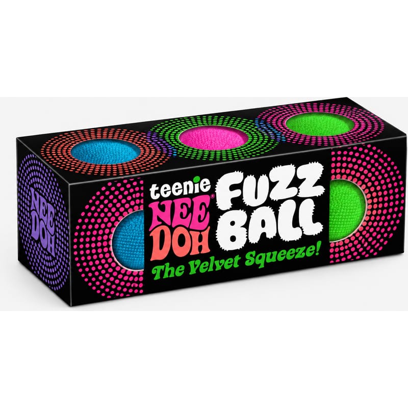 NeeDoh Fuzz Ball Teenie 3 Pack Blue Pink Green 1 NeeDoh Fuzz Ball Teenie 3 Pack Blue Pink Green