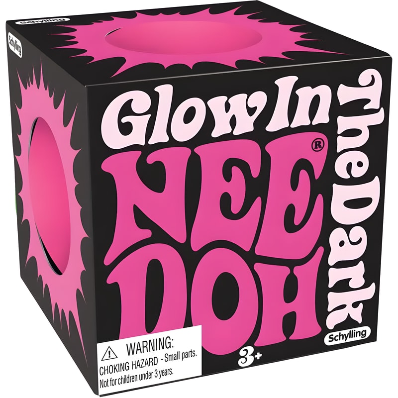 NeeDoh Glow in the Dark Pink 1 NeeDoh Glow in the Dark Pink