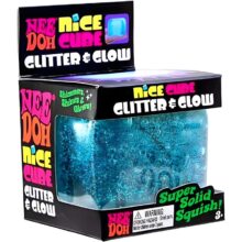 NeeDoh Nice Cube Glitter and Glow Blue