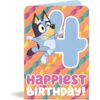 Bluey 4th Birthday Card