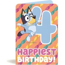Bluey 4th Birthday Card