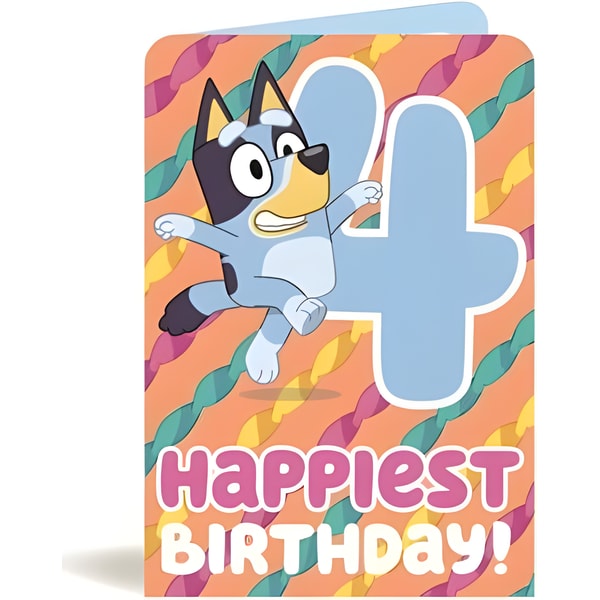 Bluey 4th Birthday Card 1 Bluey 4th Birthday Card