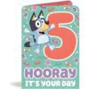 Bluey 5th Birthday Card