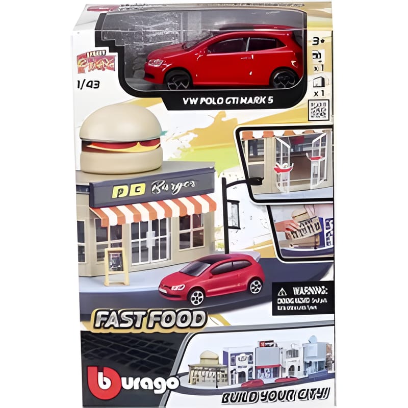 Bburago 1:43 Street Fire City Fast Food Restaurant Playset 1 Bburago 1:43 Street Fire City Fast Food Restaurant Playset