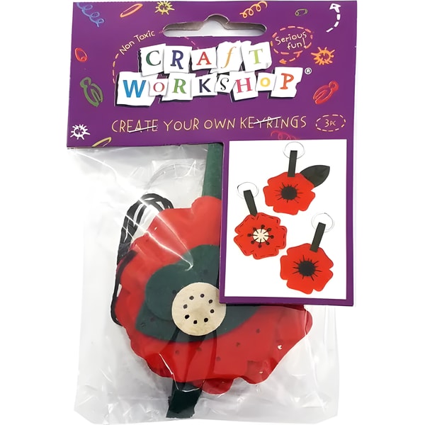 Craft Workshop Make Your Own Keyring Kit 3 Pack Poppy 1 Craft Workshop Make Your Own Keyring Kit 3 Pack Poppy