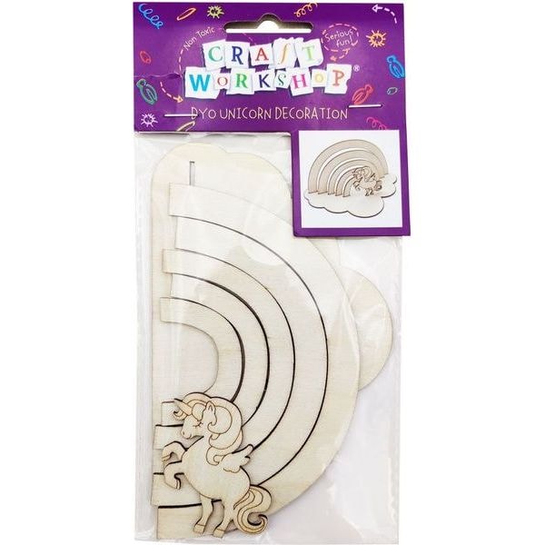 Craft Workshop Make Your Own Wooden Decoration Kit Unicorn and Rainbow 1 Craft Workshop Make Your Own Wooden Decoration Kit Unicorn and Rainbow