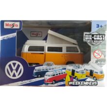 Maisto Weekenders Volkswagen Pop Top Campervan Diecast Orange 11.5 cm
