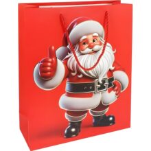 Christmas Gift Bag Large 32x26x10cm Santa Thumbs Up