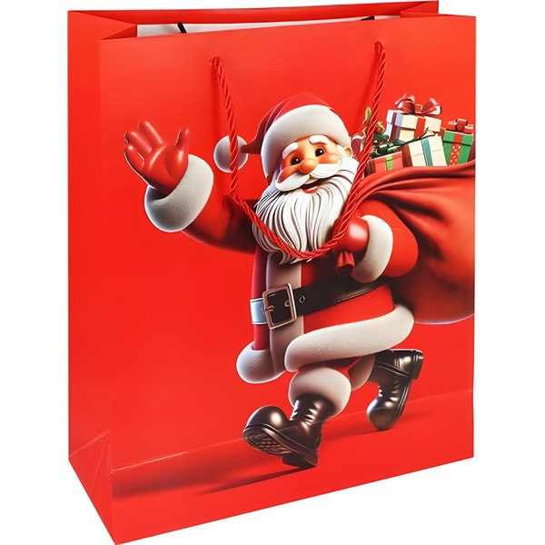 Christmas Gift Bag Large 32x26x10cm Santa with Gift Sack 1 Christmas Gift Bag Large 32x26x10cm Santa with Gift Sack